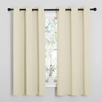 NICETOWN Kitchen Curtains for Decoration, Thermal Insulated Grommet Room Darkening Draperies/Panels for Laundry (Beige, 2 Panels, W42 x L63 inches)