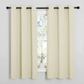 NICETOWN Kitchen Curtains for Decoration, Thermal Insulated Grommet Room Darkening Draperies/Panels for Laundry (Beige, 2 Panels, W42 x L63 inches)