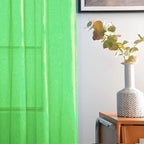 SpaceDresser Sheer Voile Window Treatment Rod Pocket Curtain Panels for Kitchen Bedroom Living Room Drapes Sunlight Filtering Privacy Semi Home Decor Assorted Colors Sizes (Sharp Green, 52 W x 63 L)