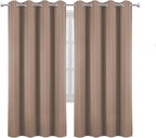 LEMOMO Blackout Curtains 66 x 72 Inch Long Cappuccino Curtains Set of 2 Panels Room Darkening Curtains for Bedroom and Living Room