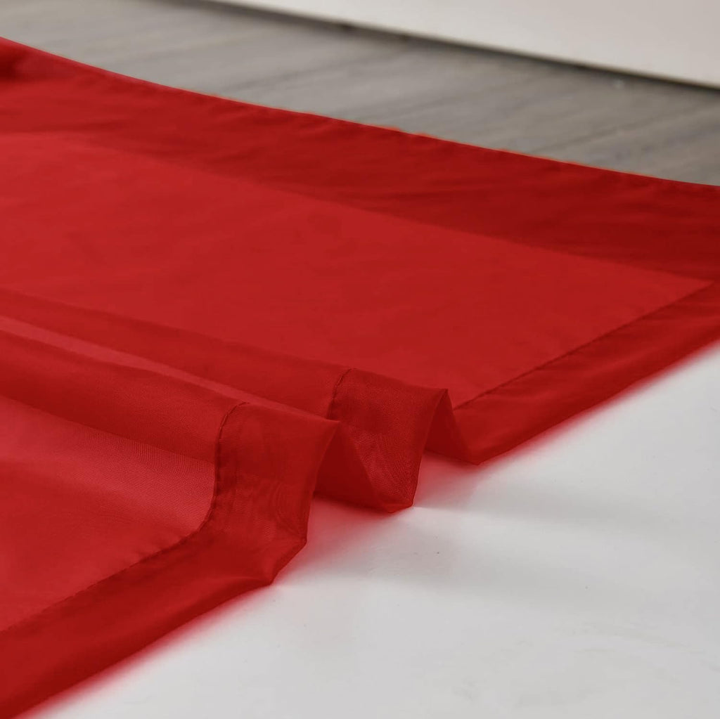SpaceDresser Sheer Voile Window Treatment Rod Pocket Curtain Panels for Kitchen Bedroom Living Room Drapes Sunlight Filtering Privacy Semi Home Decor Assorted Colors Sizes (Christmas Red, 52 W x 90 L)