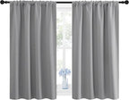 NICETOWN Window Curtains for Bedroom - Home Decoration Thermal Insulated Rod Pocket Blackout Blinds & Drapes for Small Windows (Silver Grey, 2 Panels, W42 x L45 -Inch)