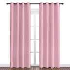 NICETOWN Crystal Pink Blackout Curtains Grommet - Home Decorations Thermal Insulated Solid Grommet Top Blackout Living Room Panels/Drapes for Gift (1 Pair, 55 x 86 inches)