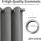Joydeco Light Grey Custom Solid Single Blackout Curtain for Bedroom and Living Room, Grommet Thermal Insulated Room Darkening Curtain 1 Panel (Custom Size,Light Grey)