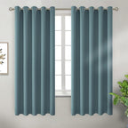 BGment Stone Blue Blackout Curtains for Bedroom 63 Inch Long - 2 Panels