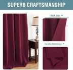 H.VERSAILTEX Light Blocking Blackout Curtains Window Treatment Thermal Insulated Grommet Energy Saving Curtains/Drapes for Bedroom/Living Room (52 x 120 Inch, Burgundy Red)