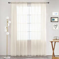 SpaceDresser Basic Rod Pocket Sheer Voile Window Curtain Tiers Ivory 2 Panels 52 Width 84 Inch Long for Kitchen Bedroom Children Living Room Yard(Ivory,52 W x 84 L)