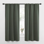 NICETOWN Bedroom Curtains Blackout Draperies - All Season Thermal Insulated Solid Rod Pocket Top Blackout Curtains/Drapes for Kid's Room (Dark Mallard, 1 Pair, 34 x 63 Inch)