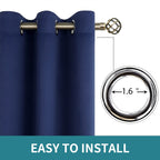 BGment Navy Blue Blackout Curtains for Bedroom 63 Inch Long - 2 Panels