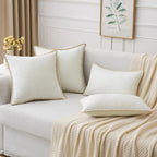 MIULEE Decorative Couch Throw Pillow Covers 20x20 Inch Pure White 2 Pack