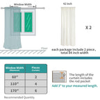 BGment 54 Inch Length Natural Linen Curtains for Short Window - Rod Pocket Semi Sheer Beige Drapes Light Filtering for Living Room Bedroom Textured Rustic Decorative, 2 Panels, Each Panel 42 Inch Wide