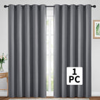 Yakamok Wide Thermal Blackout Patio Door Curtain Panel, Sliding Door Insulated Grommet Curtains, Extra Wide Curtains for Sliding Glass Door, Grey, W70 x L84, 1 Panel
