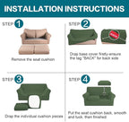Turquoize 3 Piece Sofa Covers for 2 Cushion Couch Sofa Slipcover Soft Couch Cover for Dogs-Washable Sofa Furniture Covers with 2 Individual Cushion Covers, Feature Fabric (2 Cushion Sofa,Bronze Green)
