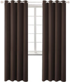 BGment Blackout Curtains - Grommet Thermal Insulated Room Darkening Bedroom and Living Room Curtains, Set of 2 Panels (52 x 108 Inch, Brown)