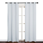 NICETOWN Room Darkening Curtain Panels for Bedroom, Easy-Care Solid Thermal Insulated Room Darkening Draperies/Drapes (Greyish White, 2 Panels, 34 by 84)
