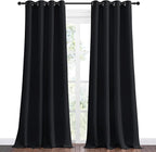 NICETOWN Halloween Patio Blackout Curtain Shades, 2 Panels, 55 inches x 108 inches, Black, Summer Home Decoration Thermal Insulated Grommet Blackout Draperies/Drapes for Kitchen