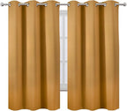 LEMOMO Blackout Curtains 42 x 63 inch/Mustard YellowCurtains Set of 2 Panels/Thermal Insulated Room Darkening Bedroom Curtains