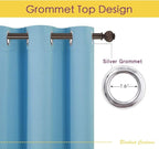 NICETOWN Blackout Curtains & Drapes for Bedroom, Teal Blue, W34 x L48, Set of 2, Triple Weave Grommet Top Thermal Insulated Light Blocking Panels for Bathroom/Living Room