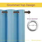 NICETOWN Blackout Curtain Panels for Bedroom, 2 Panels, W42 x L60 inches, Teal Blue, Thermal Insulated Grommet Top Blackout Draperies and Drapes