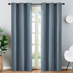 Yakamok Blackout Curtains 38x90 inch Stone Blue Thermal Drapes-Bedroom