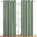 NICETOWN Room Darkening Draperies Window Curtain Panels, Greyish Green, 2 Panels, W60 x L84 -inch, Thermal Insulated Grommet Room Darkening Curtains for Bedroom