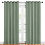 NICETOWN Room Darkening Draperies Window Curtain Panels, Greyish Green, 2 Panels, W60 x L84 -inch, Thermal Insulated Grommet Room Darkening Curtains for Bedroom