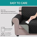 U-NICE HOME Reversible Recliner Chair Covers, Black/Grey
