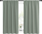 NICETOWN Window Curtains Blackout Drapes - Thermal Insulated Solid Rod Pocket Blackout Curtains/Draperies for Living Room (Greyish Green, One Pair, 42 by 54-Inch)