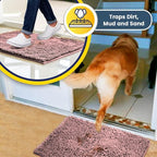 Muddy Mat® | Super Absorbent Door Mat Indoor, Microfiber Quick Dry Chenille Entryway Rug, Non-Slip Front Door Mat, Indoor Mats for Entryway, Machine Washable Pet Rug, Pink 48"x72"