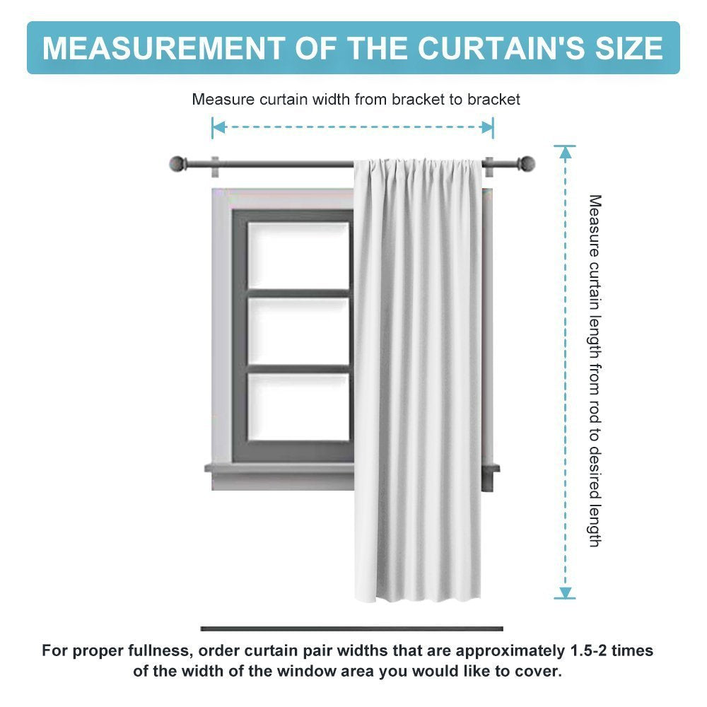 RYB HOME Blackout Curtains for Bedroom Living Room Nursery 72 inches Long