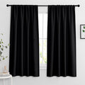 RYB HOME Extra Wide Blackout Curtains for Bedroom Living Room 63 inches Long, Thermal Insulated Privacy Drapes for Nursery Home Theater Dining Room, Width 62 by Length 63, Black, 2 Panels