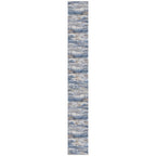 KOZYFLY Modern Abstract Washable Runner Rug 2.6x20 Hallway Runners Non-Slip Soft Kitchen Runner Rugs, Blue Rust 20 Foot Carpet Runner for Stair Entryway Bathroom Laundry Room Foyer