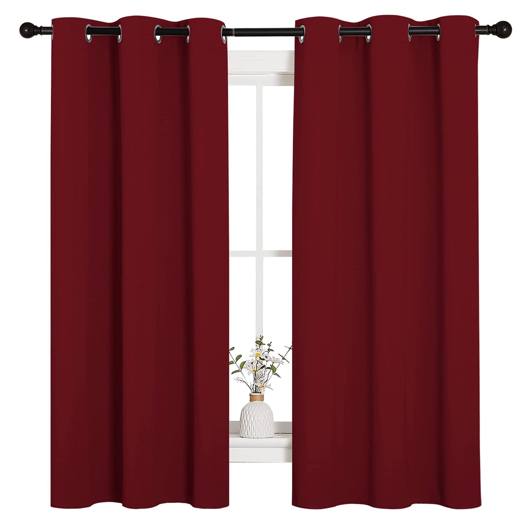 NICETOWN Grey Blackout Curtains for Bedroom 42" Wide x 63" Long 2 Panels