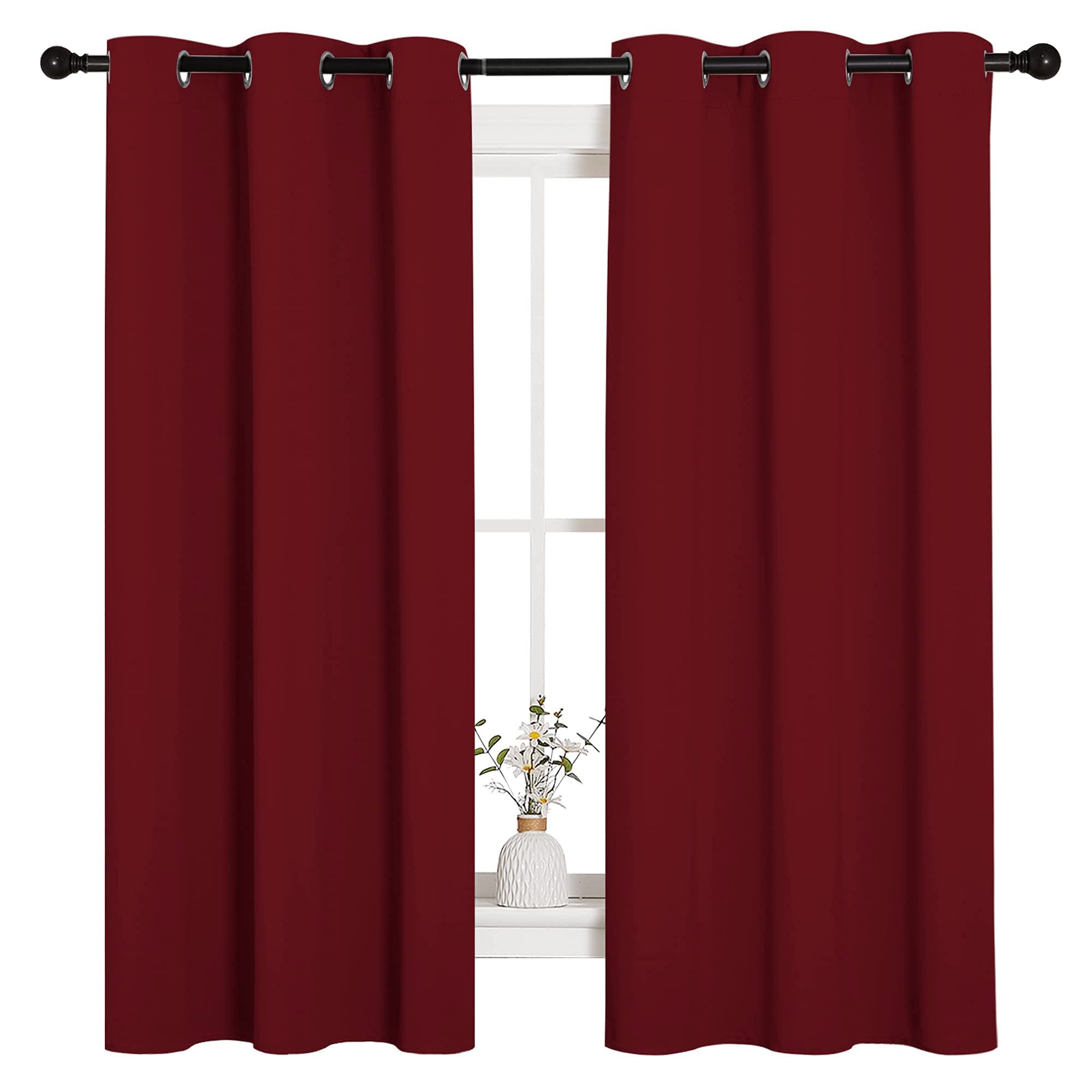 NICETOWN Grey Blackout Curtains for Bedroom 42" Wide x 63" Long 2 Panels