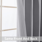 Yakamok Light Gray Blackout Curtain Panels 96 inches - Light Reducing Thermal Insulated Solid Grommet Blackout Curtains/Panels/Drapes for Living Room 1 Panel, 52 inches by 96 Inch, Light Grey
