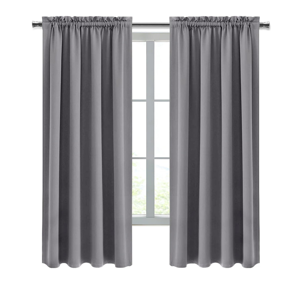 DWCN Blackout Curtains for Bedroom Living Room 42 x 63 Inch Long Grey