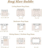 VECARF Area Rug 10x12 Washable Rug, Vintage Boho Medallion Rugs Non-Slip Soft Low Pile Large Distressed Rug Indoor Retro Carpet for Living Room Bedroom Dining Room Home Office (Beige, 10'x12')