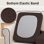 Easy-Going Stretch Individual Chair Couch Cushion Cover Sofa Cushion Furniture Protector Sofa slipcover Soft Flexibility with Elastic Bottom (3-Piece Sofa Cushion Cover, Chocolate)