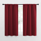 NICETOWN Christmas Burgundy Red Curtains Blackout Drape Panels - Lights Block Out Window Treatment Short Curtain Sets for Loft and Basement Decoration (Set of 2, 34 by 54-Inch)