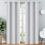 Yakamok 84 Inch Length Room Darking Curtains for Bedroom, Light Blocking Drapes Room Darkening Thermal Insulated Solid Grommet Panels for Living Room(38Wx84L, Greyish White, 1 Panel)