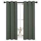 NICETOWN Blackout Curtain Panels for Kitchen, Dark Mallard, 1 Pair, 29 x 40 inches, Thermal Insulated Solid Grommet Top Blackout Draperies/Drapes for Small Window
