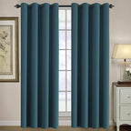 H.VERSAILTEX Blackout Curtain for Living Room Thermal Insulated Window Treatment Curtain Extra Long 96 inch Length Energy Saving Solid Grommet Top Blackout Drape, One Panel, Dark Teal, 52" W x 96" L