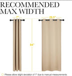NICETOWN Room Darkening Draperies Window Curtain Panels, Thermal Insulated Grommet Room Darkening Curtains for Bedroom (Biscotti Beige, 2 Panels, W34 x L84 -inch)
