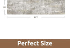 AMOAMI 2 x 8 Hallway Runner Rug Non Slip Super Soft Long Runner Rugs Machine Washable Low Pile Modern Abstract Runners for Hallways for Bedroom Laundry Room Kitchen, Beige