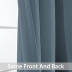 Yakamok Stone Blue Room Darkening Curtains 84 inch Sliding Door Drapes