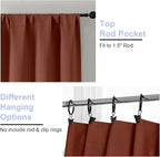 Simplebrand Ava Terracotta Short Blackout Curtains for Bedroom 54 Inches Long 2 Panels Set, Solid Thermal Insulated, Energy Saving Window Treatment Curtains Blackout Drapes, W40 x L54 Inch, Terracotta