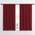 NICETOWN Christmas Burgundy Curtains Blackout Drape Panels - Lights Block Out Window Treatment Short Curtain Sets for Loft and Basement Decoration (Set of 2, 42 by 54-Inch)