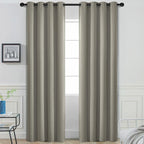 Yakamok Premium Room Darkening Thermal Insulated Curtains for Bedroom/Living Room - Classic Grommet Top (2 Panels, Taupe, 52 Inch by 108 Inch)
