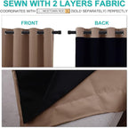 NICETOWN Extra Long Truly Blackout Drapes for Hall and Villa, 100% Blackout Window Curtain Panels with Black Lined for Night Shift Worker, 70-inch Width x 108-inch Length, Cappuccino, 2 Pieces