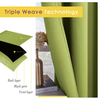 NICETOWN Blackout Curtain Panels for Bedroom, 2 Panels, Fresh Green, W42 x L40-inch, Thermal Insulated Grommet Top Blackout Draperies and Drapes for Basement